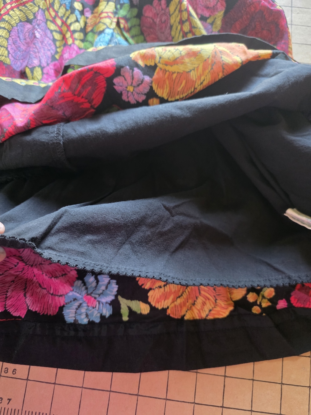 Anthropologie Edmé & Esyllte Boho Floral Midi Skirt Sz L A-Line Cotton - Picture 6 of 11